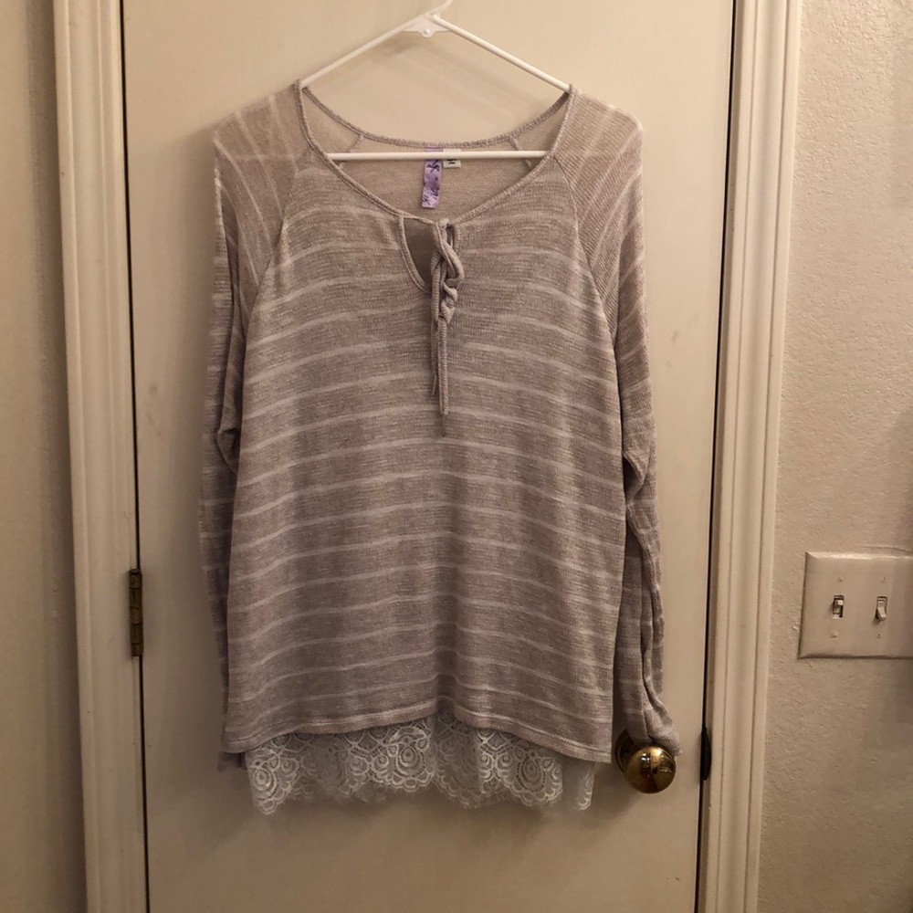 long sleeve striped blouse